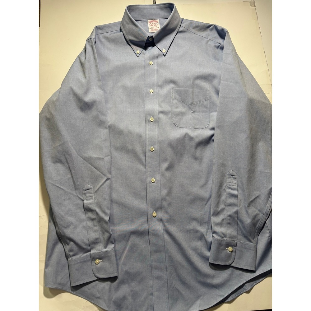 Brooks Brothers‎ Madison Shirt Mens 16-35 Blue Button Down Supima Cotton